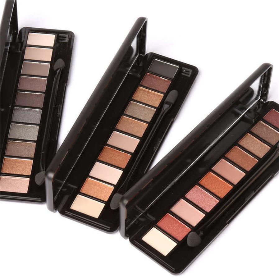 HKM-309587 10-Color Matte Waterproof Eyeshadow Palette in Earth Tones with Pearlescent Finish