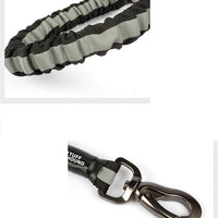 HKM-3096509 High Elastic Pet Leash for Dogs - Suitable for 10-60kg, Black/Red, Reflective Nylon Design