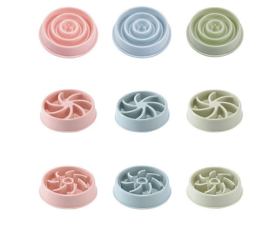 HKM-3096893 Slow Feed Bowl for Dogs and Cats - Plastic Choke Prevention Design in Various Styles and Colors