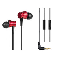 HKM-309843 Wired Piston In-Ear Headphones with 3.5mm Audio Jack - Available in Blue, Red, and Black