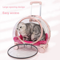 HKM-3098941 Transparent Pet Trolley Bag with Large Capacity and Universal Wheels