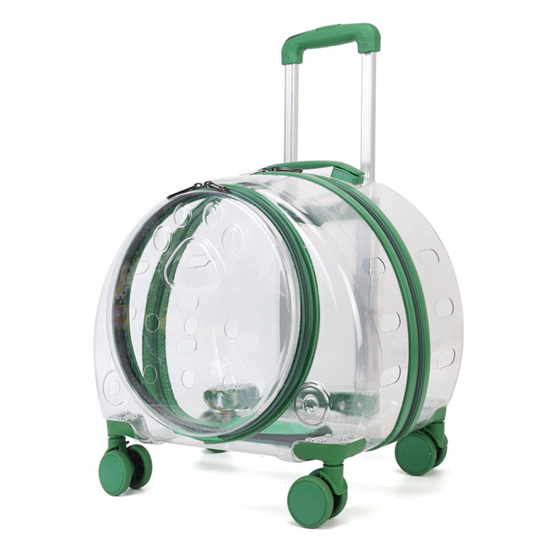 HKM-3098941 Transparent Pet Trolley Bag with Large Capacity and Universal Wheels