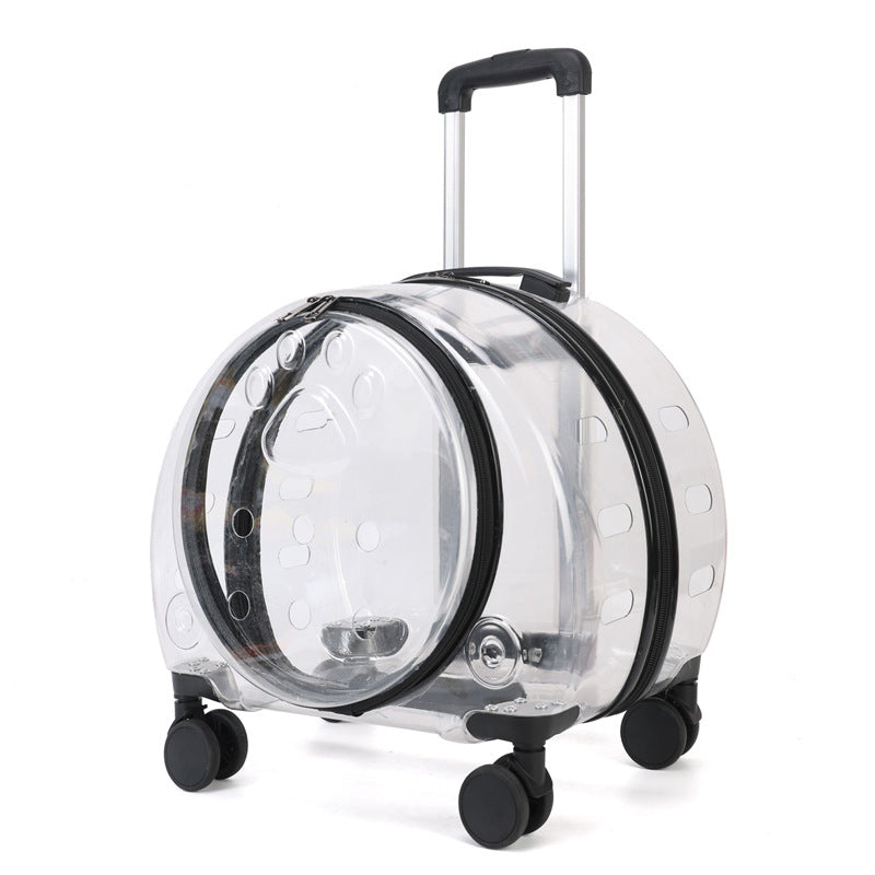 HKM-3098941 Transparent Pet Trolley Bag with Large Capacity and Universal Wheels
