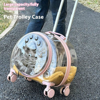 HKM-3098941 Transparent Pet Trolley Bag with Large Capacity and Universal Wheels