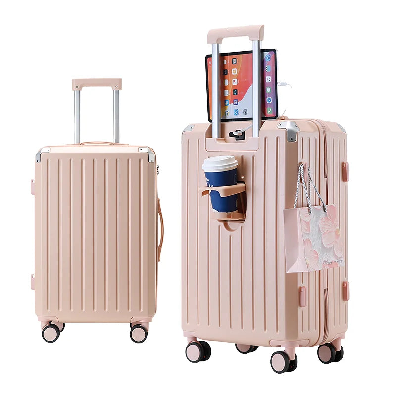HKM-309907 3-Piece Aluminium Mini Luggage Set with USB Makeup Bags and Iron Storage Case for Daily Travel