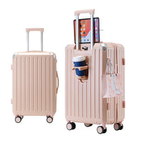 HKM-309907 3-Piece Aluminium Mini Luggage Set with USB Makeup Bags and Iron Storage Case for Daily Travel