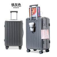 HKM-309907 3-Piece Aluminium Mini Luggage Set with USB Makeup Bags and Iron Storage Case for Daily Travel