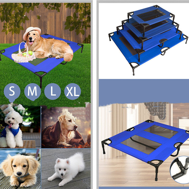 HKM-3100349 Portable Folding Pet Trampoline Bed - Durable Steel Frame with Breathable Oxford Cloth Cover