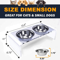 HKM-3100861 Acrylic Pet Feeder for Dogs and Cats - Environmentally Friendly Clear Feeding Rack