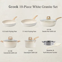 HKM-310227 10-Piece Cookware Set with Frying Pan, Soup Pot, and Spatula for Versatile Kitchen Cooking