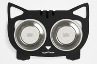 HKM-3102653 Anti-Falling Inclined Feeding Bowl for Cats and Dogs - Stainless Steel, Durable Design, Available in Black, White, Pink, Blue