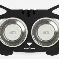 HKM-3102653 Anti-Falling Inclined Feeding Bowl for Cats and Dogs - Stainless Steel, Durable Design, Available in Black, White, Pink, Blue