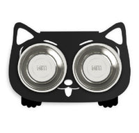 HKM-3102653 Anti-Falling Inclined Feeding Bowl for Cats and Dogs - Stainless Steel, Durable Design, Available in Black, White, Pink, Blue