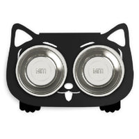 HKM-3102653 Anti-Falling Inclined Feeding Bowl for Cats and Dogs - Stainless Steel, Durable Design, Available in Black, White, Pink, Blue