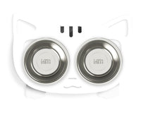 HKM-3102653 Anti-Falling Inclined Feeding Bowl for Cats and Dogs - Stainless Steel, Durable Design, Available in Black, White, Pink, Blue