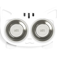HKM-3102653 Anti-Falling Inclined Feeding Bowl for Cats and Dogs - Stainless Steel, Durable Design, Available in Black, White, Pink, Blue