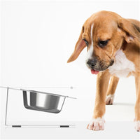 HKM-3102653 Anti-Falling Inclined Feeding Bowl for Cats and Dogs - Stainless Steel, Durable Design, Available in Black, White, Pink, Blue