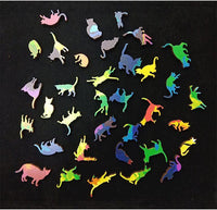 HKM-310355 Wooden Animal Puzzle Set - Irregular Rainbow Cat, Lion, Fox, Owl, Wolf Head - Multiple Sizes for Intelligence Development and Fun