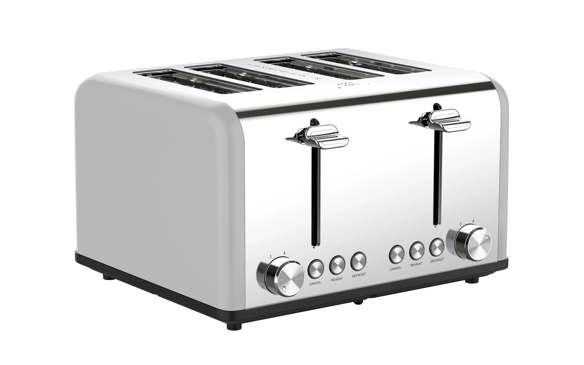 HKM-310419 Extra Wide 4-Slice Bread Toaster with Reheat, Defrost and 6-Level Browning Settings in Retro Design
