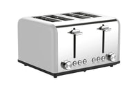 HKM-310419 Extra Wide 4-Slice Bread Toaster with Reheat, Defrost and 6-Level Browning Settings in Retro Design