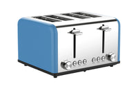 HKM-310419 Extra Wide 4-Slice Bread Toaster with Reheat, Defrost and 6-Level Browning Settings in Retro Design