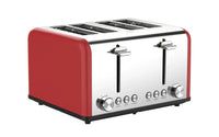 HKM-310419 Extra Wide 4-Slice Bread Toaster with Reheat, Defrost and 6-Level Browning Settings in Retro Design