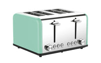 HKM-310419 Extra Wide 4-Slice Bread Toaster with Reheat, Defrost and 6-Level Browning Settings in Retro Design
