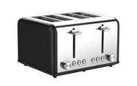 HKM-310419 Extra Wide 4-Slice Bread Toaster with Reheat, Defrost and 6-Level Browning Settings in Retro Design