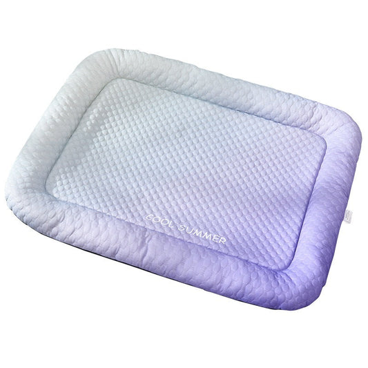 HKM-3104317 Cooling Ice Silk Pet Mat - Gradient Colors in Yellow, Black, Blue - Sizes M, L, XL