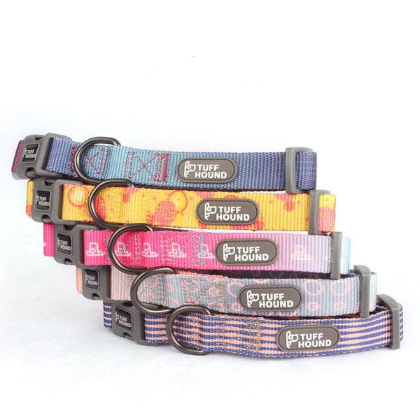 HKM-3104445 Nylon Dog Traction Collar with Letter Pattern for All Seasons, Multiple Sizes Available