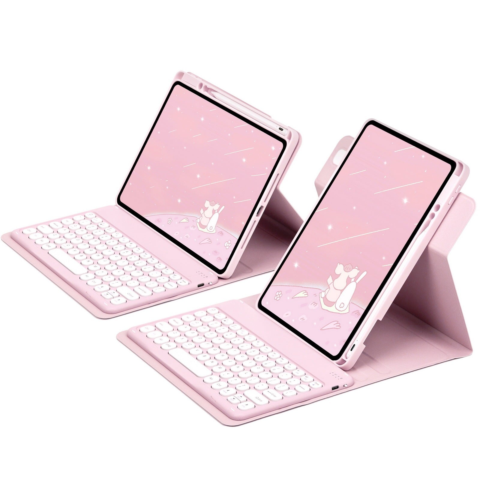 HKM-310611 Acrylic Rotating Protective Sleeve with Pen Slot for Round and Square Key Keyboards