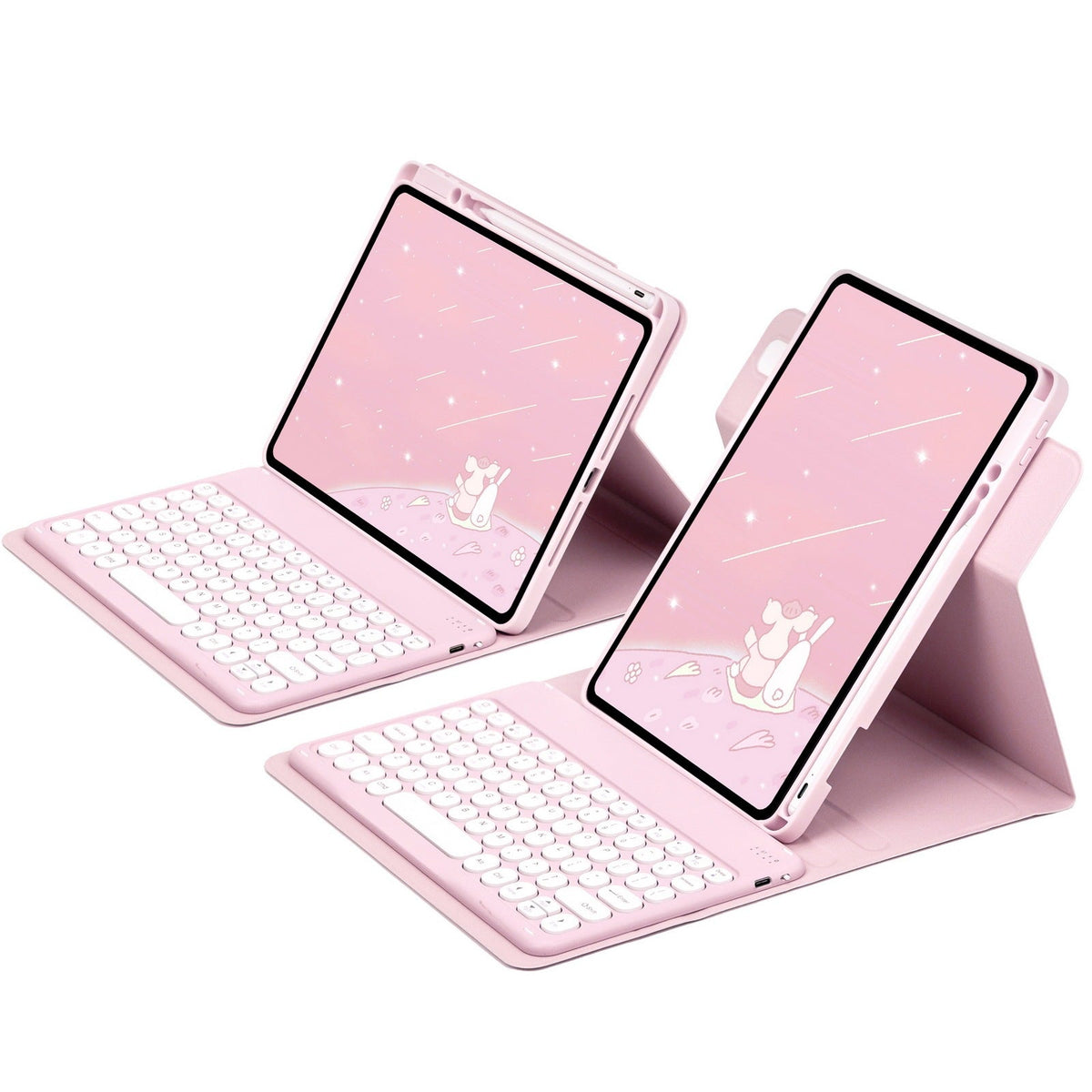 HKM-310611 Acrylic Rotating Protective Sleeve with Pen Slot for Round and Square Key Keyboards