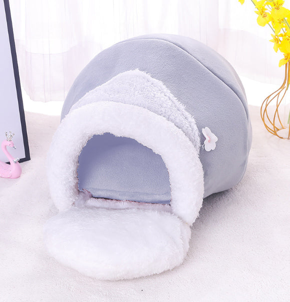 HKM-3106493 Cozy 3-in-1 Cat and Dog House with Soft Basin Shape for Ultimate Comfort