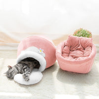 HKM-3106493 Cozy 3-in-1 Cat and Dog House with Soft Basin Shape for Ultimate Comfort