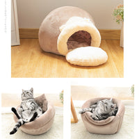 HKM-3106493 Cozy 3-in-1 Cat and Dog House with Soft Basin Shape for Ultimate Comfort