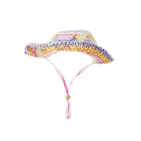 HKM-3107005 Summer Woven Sun Hat for Small Dogs - Casual Style for Yorkshire & Bichon
