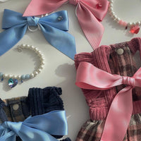 HKM-3107261 Princess Bow Tension Adjustment Pet Hair Band for Dogs - Available in Blue and Pink