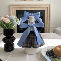 HKM-3107261 Princess Bow Tension Adjustment Pet Hair Band for Dogs - Available in Blue and Pink