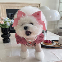 HKM-3107261 Princess Bow Tension Adjustment Pet Hair Band for Dogs - Available in Blue and Pink