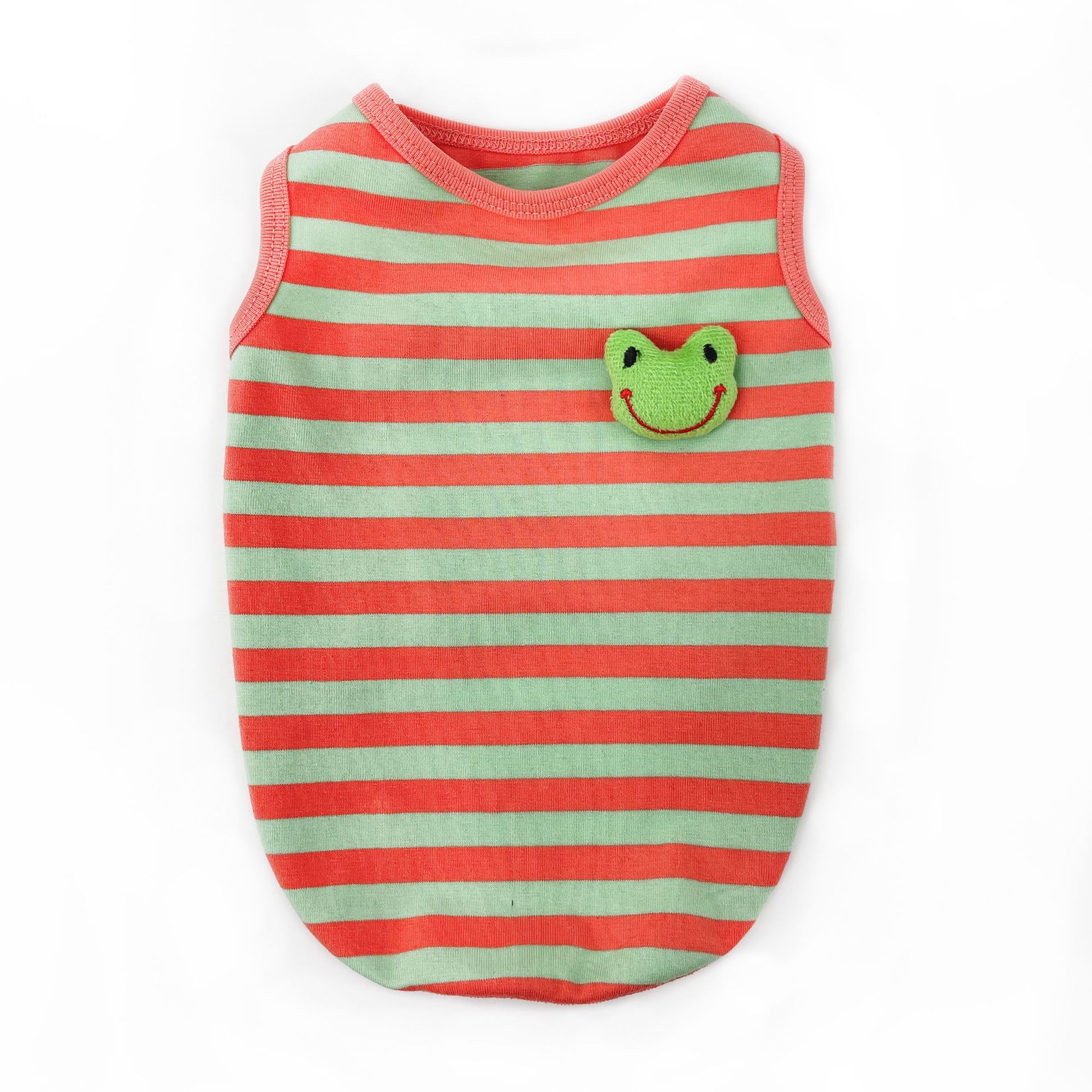 HKM-3108029 Striped Vest for Small Dogs - Black and White Panda or Light Green Frog Design