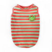 HKM-3108029 Striped Vest for Small Dogs - Black and White Panda or Light Green Frog Design