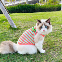 HKM-3108029 Striped Vest for Small Dogs - Black and White Panda or Light Green Frog Design