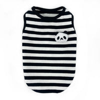 HKM-3108029 Striped Vest for Small Dogs - Black and White Panda or Light Green Frog Design