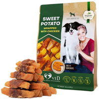 HKM-3108285 Sweet Potato & Chicken Dog Chew Treats - Grain-Free, Organic, Dried Snacks for Small & Large Dogs