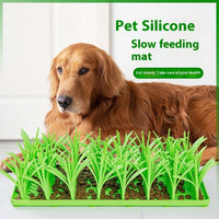 HKM-3109053 Silicone Non-Slip Pet Feeding Mat with Creative Grass Design for Dogs and Cats