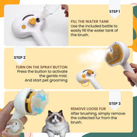 HKM-3109693 Water Brush for Dogs and Cats with Steam Massage and Self-Cleaning Slicker Brush for Shedding