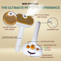 HKM-3109693 Water Brush for Dogs and Cats with Steam Massage and Self-Cleaning Slicker Brush for Shedding