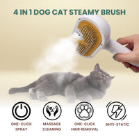 HKM-3109693 Water Brush for Dogs and Cats with Steam Massage and Self-Cleaning Slicker Brush for Shedding