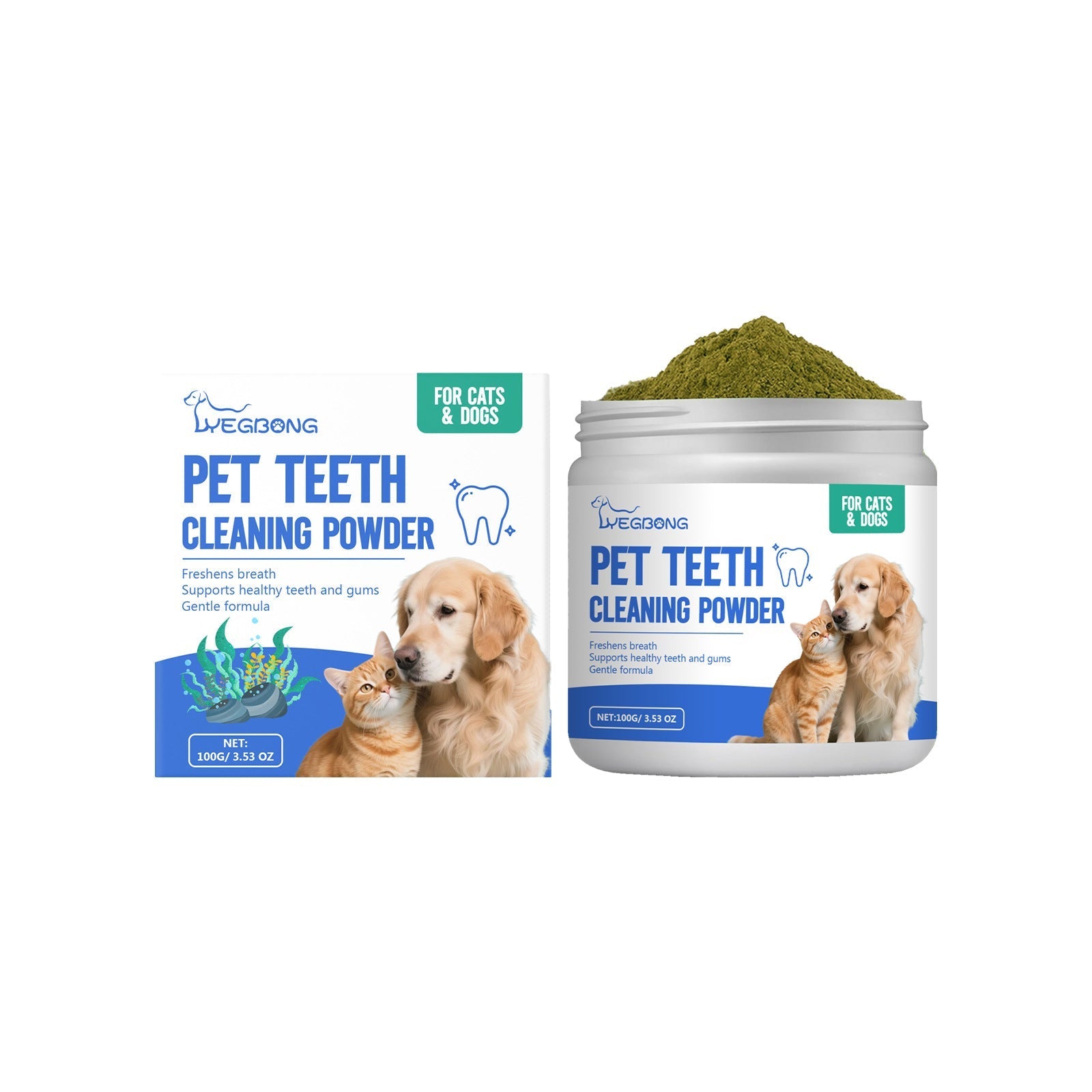 HKM-3110077 Pet Dental Cleaning Powder for Cats and Dogs - Effective Oral Care Solution