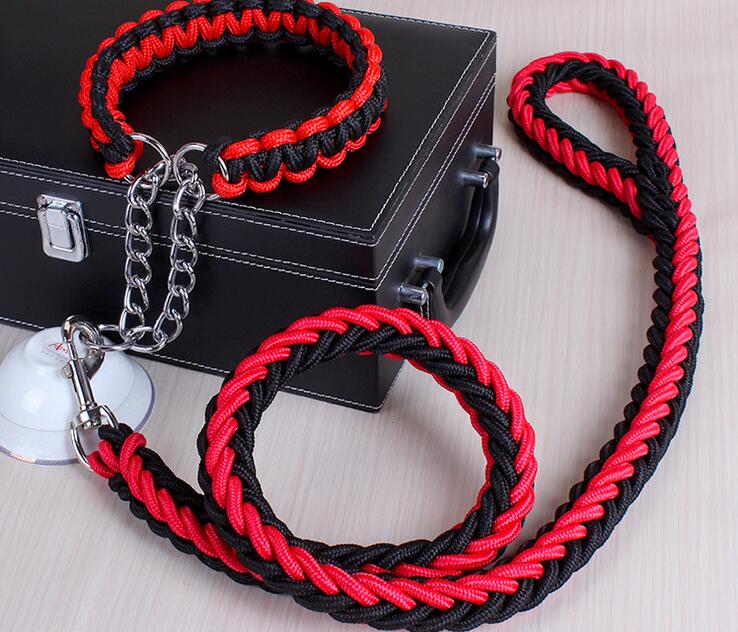 HKM-3110205 Adjustable Dog Collar and Leash Set - Multiple Sizes Available (S-XL)